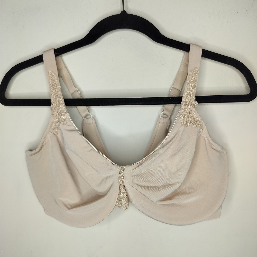 Lilyette Minimizer Bra Beige Unlined Underwire 0409